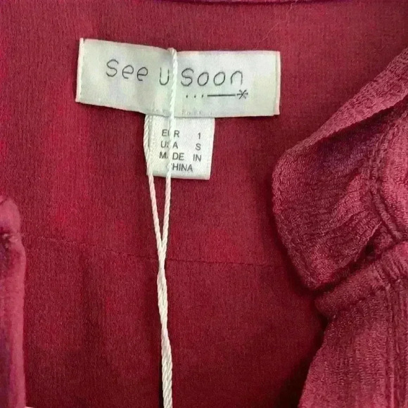 See U Soon Merlot Long Sleeve Dress - Picture 3 of 10